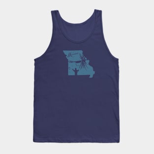 Missouri Distressed Fly Fishing State Map Tank Top